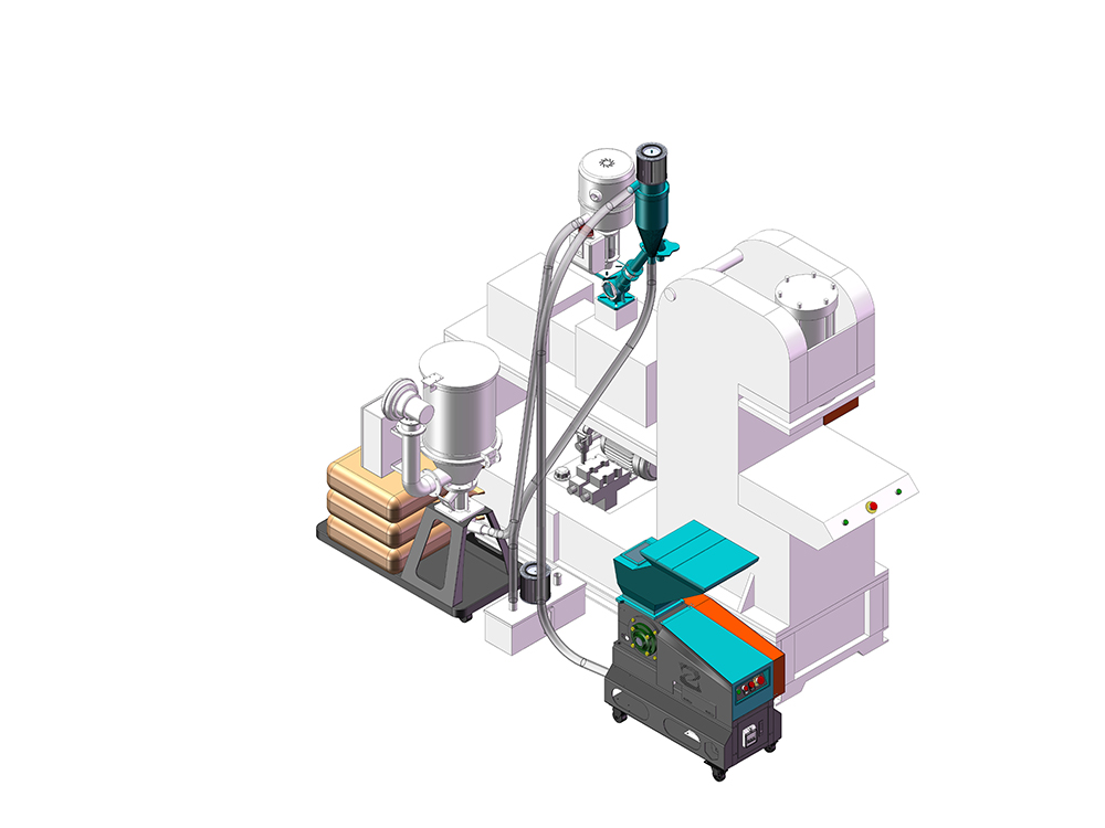 Silent Granulator for soft rubber generated during injection molding-03